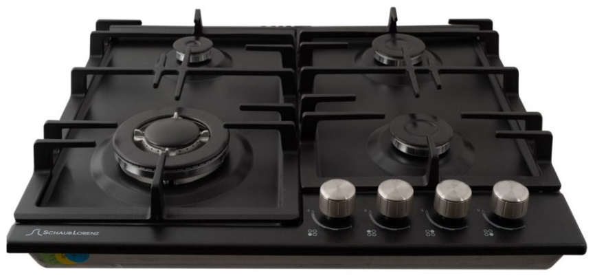 Газовая варочная панель Schaub Lorenz SLK GS6511 58 см, 4 конфорки электроподжиг, черный фото 2
