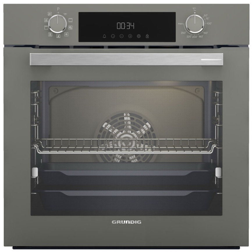 Электрический духовой шкаф Grundig GEBM12300GC 59 см, 72 л гриль конвекция, серый фото 1