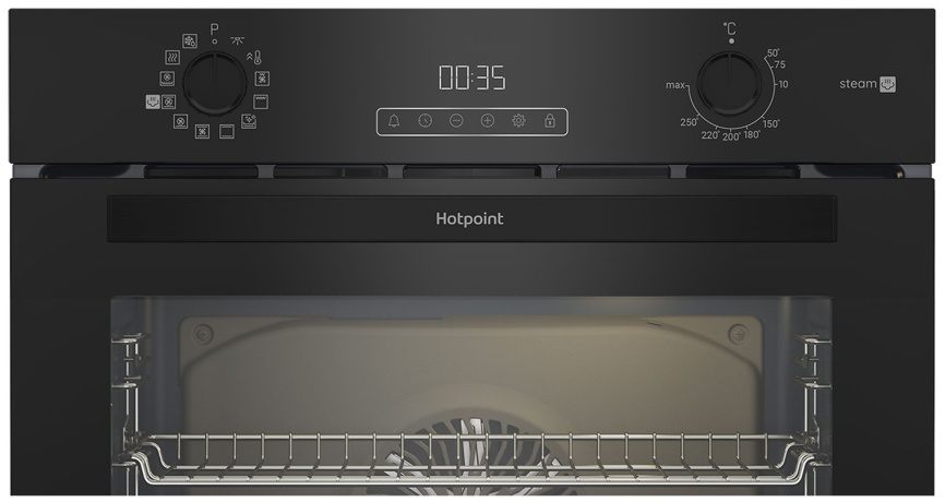 Электрический духовой шкаф Hotpoint HSTF 1231 JSAH BLG 59 см, 72 л, гриль и конвекция, черный фото 2
