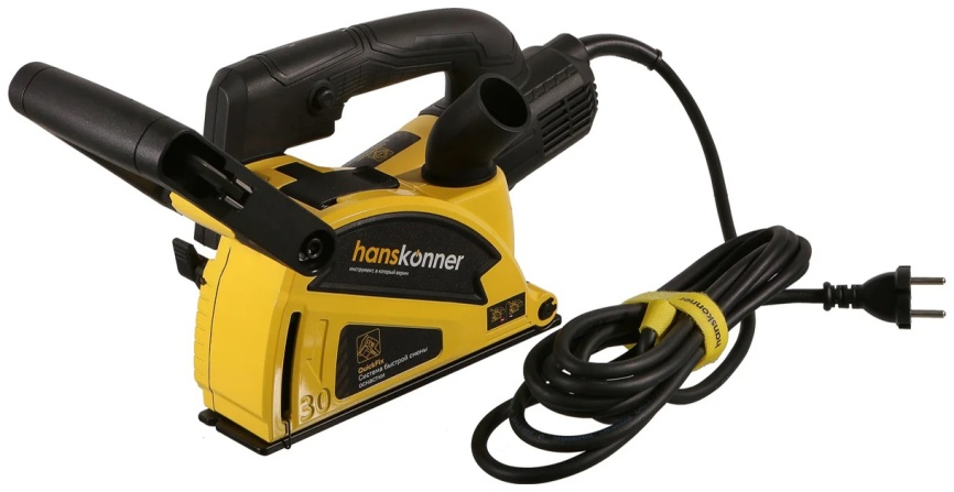 Штроборез Hanskonner HAG9125S, 125мм, 1600Вт, 8000об/мин, РАСКЛАДНОЙ КОЖУХ, конст. эл-ка, кейс фото 2