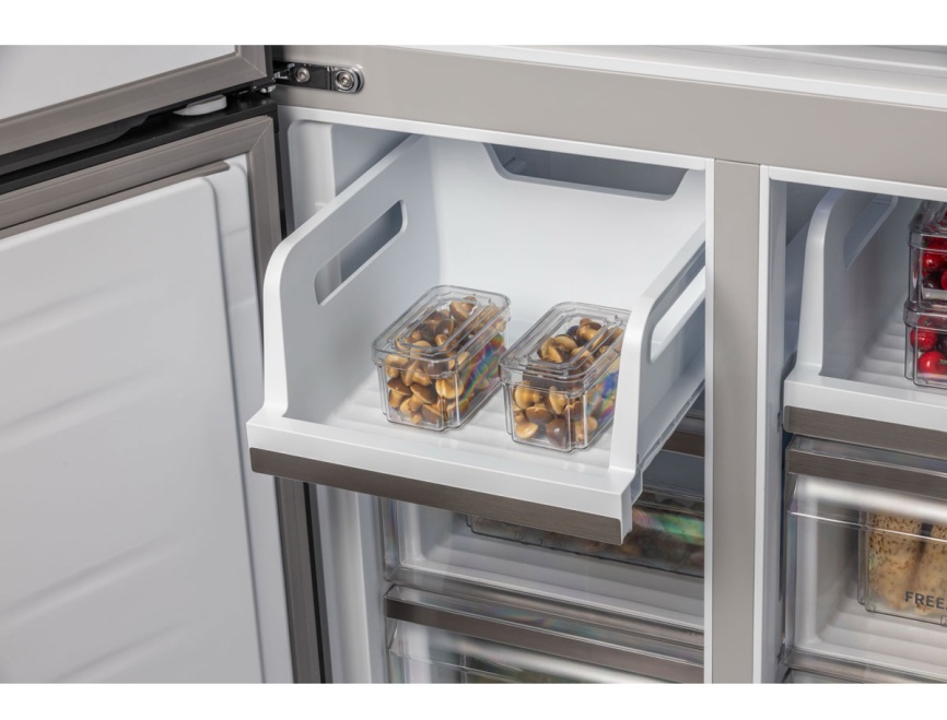 Многокамерный холодильник Hiberg RFQ-600DX NFGC inverter No frost, серый фото 6