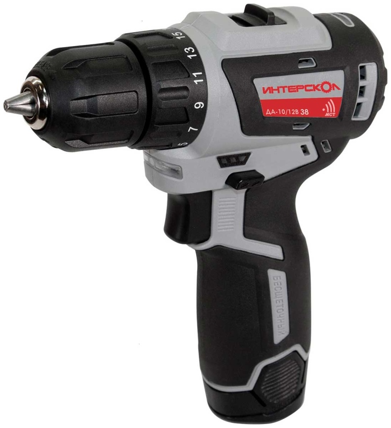 Дрель-шуруповерт аккумуляторная Интерскол ДА-10/12В 38 МиниМАКС Li-ion кейс 2 аккум. 2,5Ач ЗУ фото 1