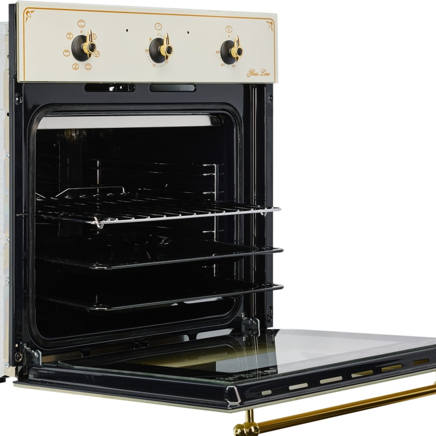 Электрический духовой шкаф De luxe 6006.03 эшв - 060 59 см, 58 л гриль конвекция, топленое молоко фото 4