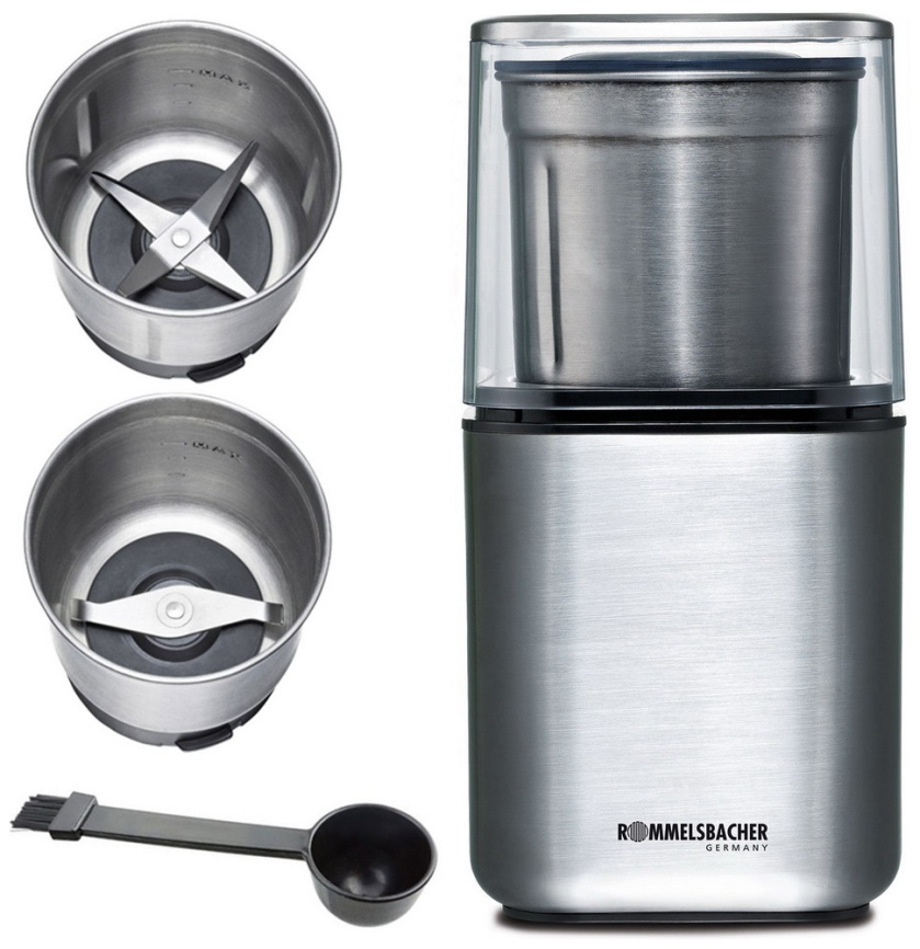 Кофемолка Rommelsbacher EGK 200, мощность 200 Вт, нержавеющая сталь фото 2