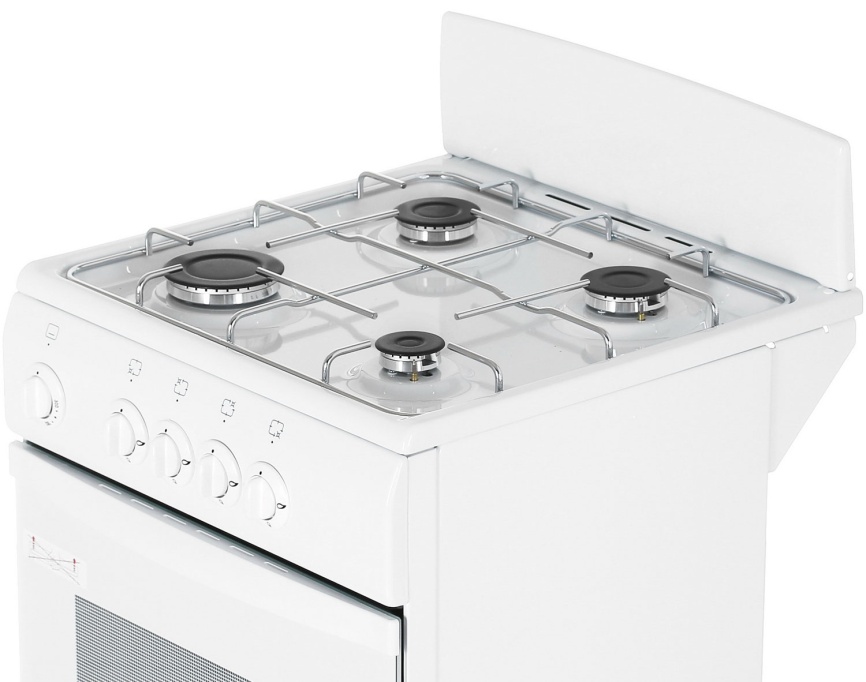 Газовая плита De luxe 5040.45 г 50 см, 43 л, 4 конфорки, белый фото 6