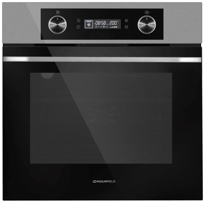 Электрический духовой шкаф Maunfeld AEOH60102S 59 см, 60 л гриль конвекция, серебристый фото 1