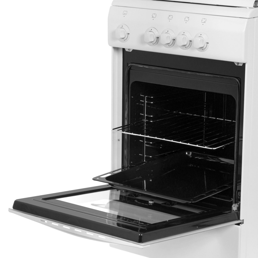 Газовая плита De luxe 506040.05 г 50 см, 54 л, 4 конфорки, белый фото 7