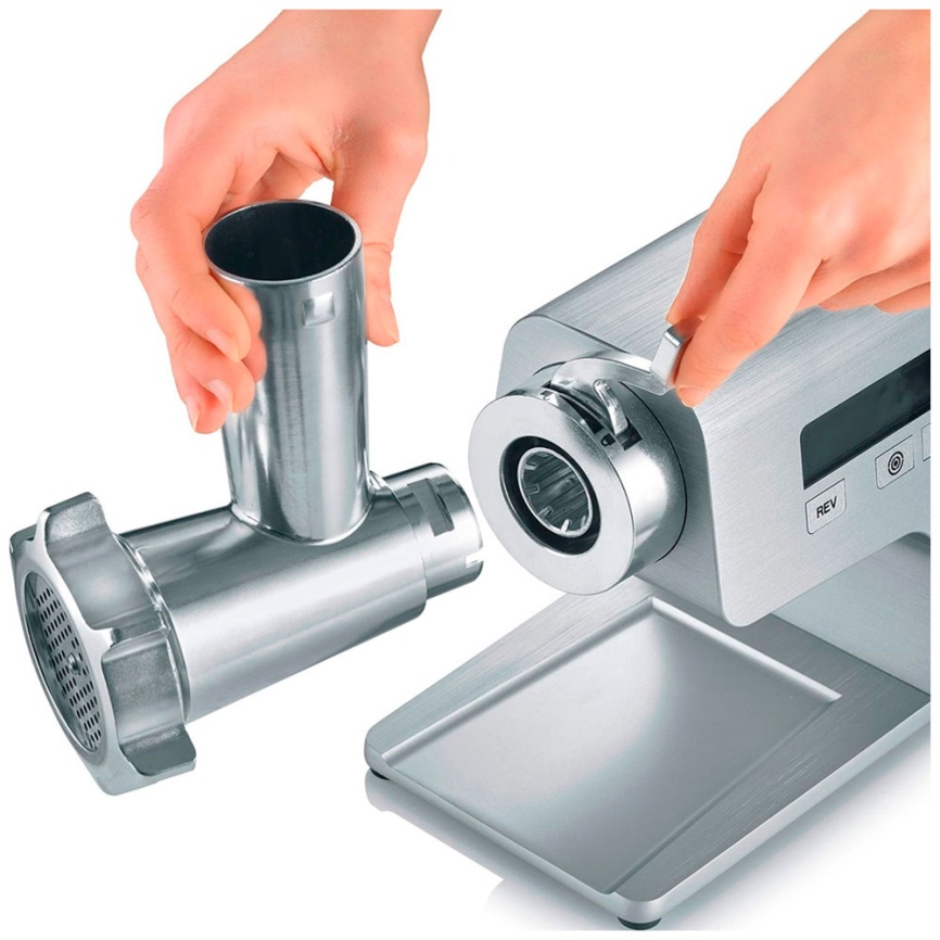 Мясорубка Graef FW 500 silber, дисплей, до 2,5 кг/мин, 2 скорости, реверс фото 3