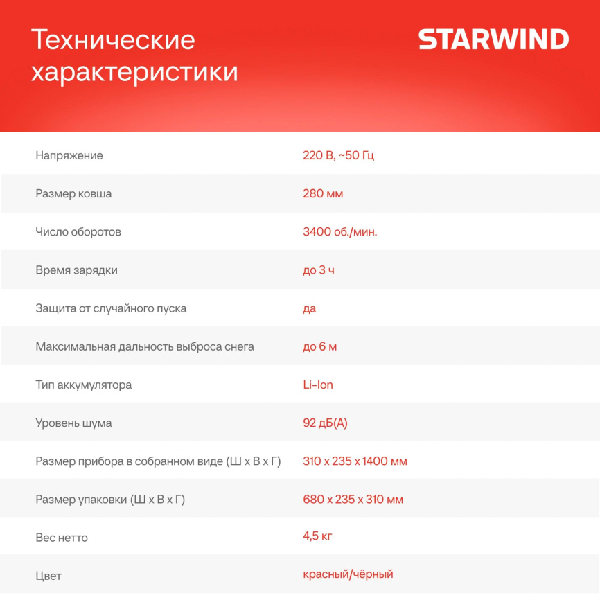 Снегоуборщик электр. STARWIND SBS-28.20-5.2 фото 8