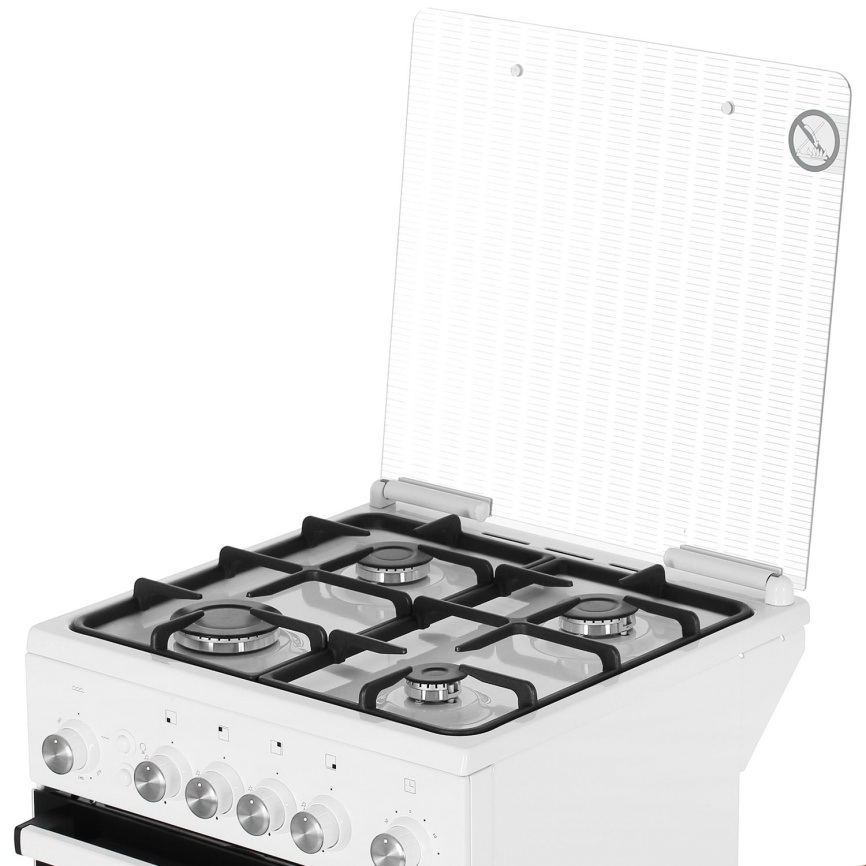 Газовая плита De luxe 5040.30г 50 см, 43 л, 4 конфорки, белый фото 9