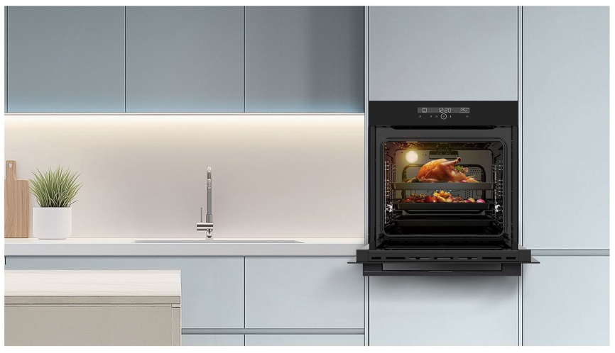 Электрический духовой шкаф Candy COXT12LATBB 59 см, 78 л, гриль и конвекция, черный фото 7