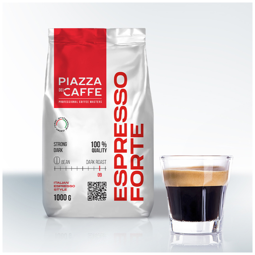 Кофе зерновой Piazza del Caffe Espresso Forte 1кг фото 5