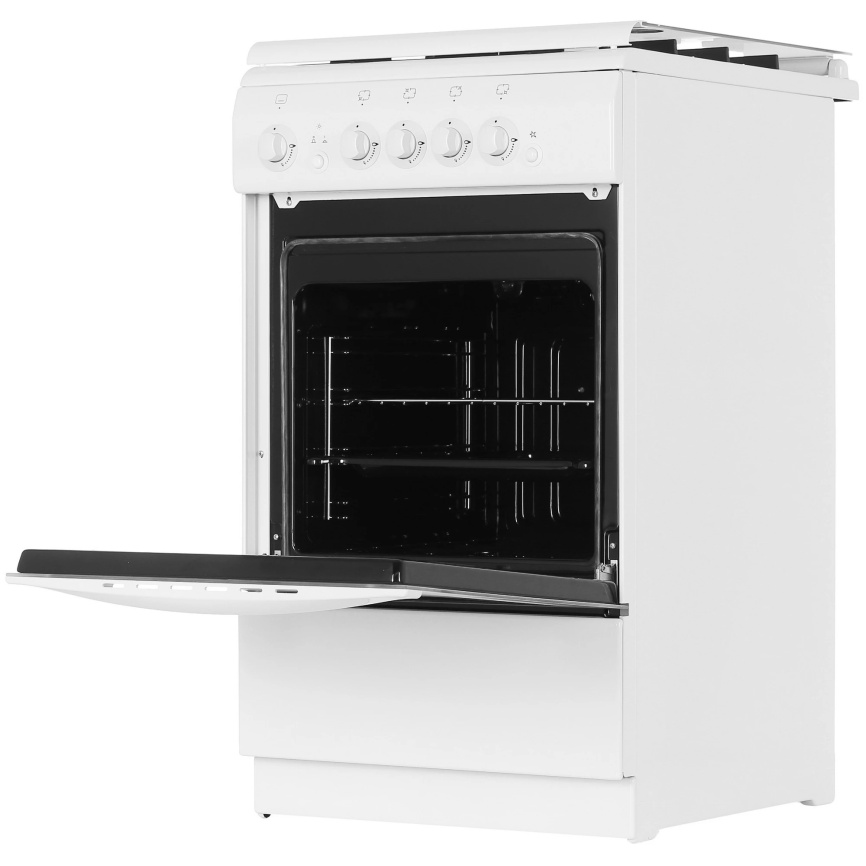 Газовая плита De luxe 506040.14 г 50 см, 54 л, 4 конфорки, белый фото 6