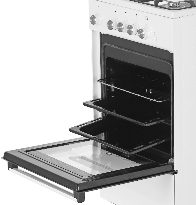 Газовая плита De luxe 5040.42г 50 см, 43 л, 4 конфорки, белый фото 7