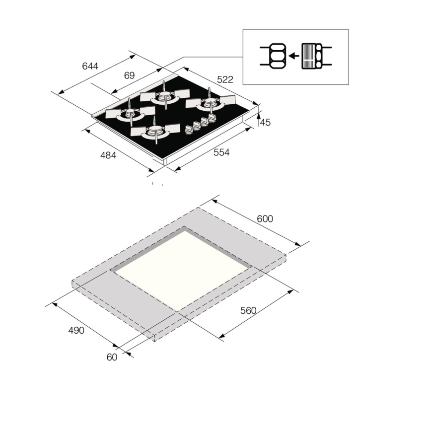 Газовая варочная панель ASKO HG8640BGB1 фото 7