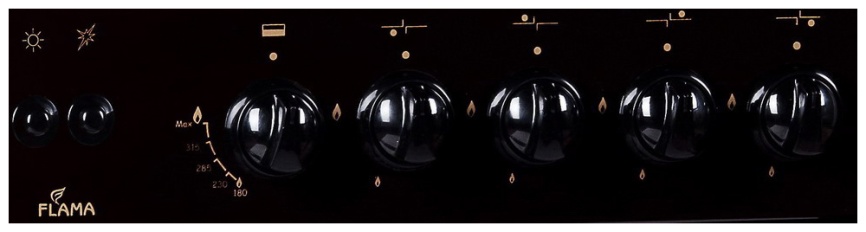 Газовая плита Flama FG 24210 B 50 см, 50 л, 4 конфорки, коричневый фото 2