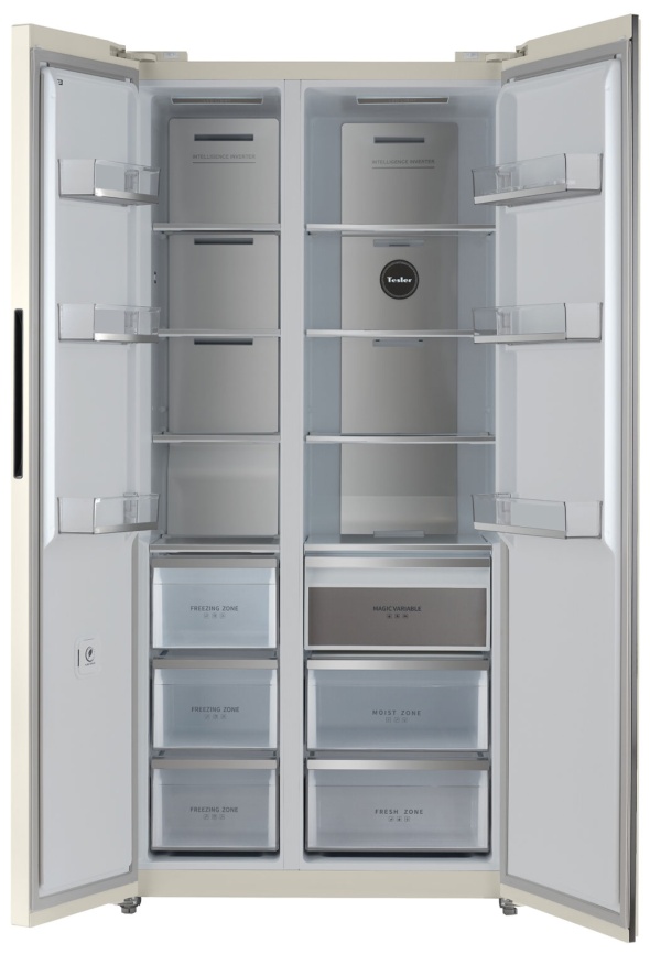 Холодильник Side-by-Side Tesler RSD-537BI MARBLE BEIGE фото 2