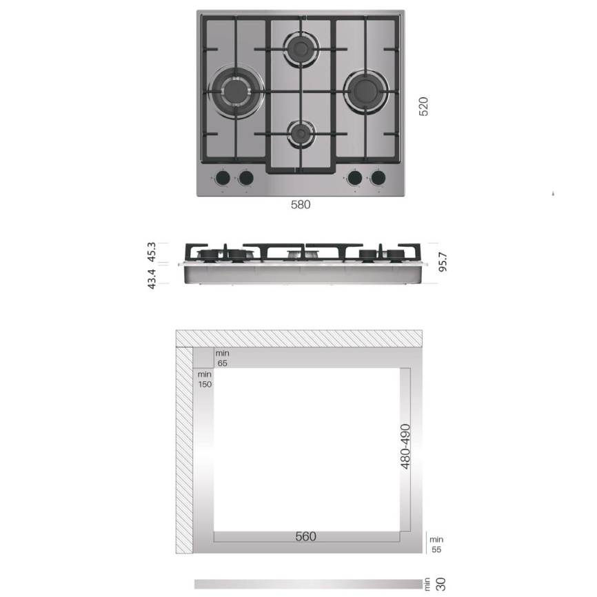 Встраиваемая варочная панель KORTING Korting HG 688 CTX фото 3