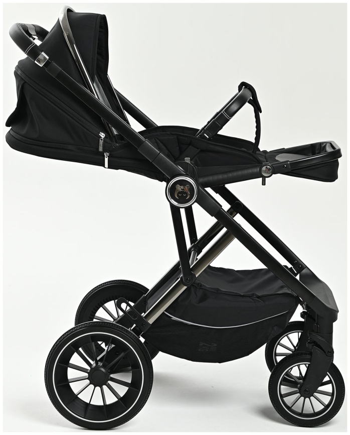 Коляска 2 в 1 Ining Baby Коляска 2 в 1 Ining Baby KR350 black,  люлька, прогулочный блок фото 10