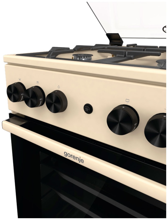 Газовая плита Gorenje GG5A21BEF 50 см, 70 л, 4 конфорки, бежевый фото 6