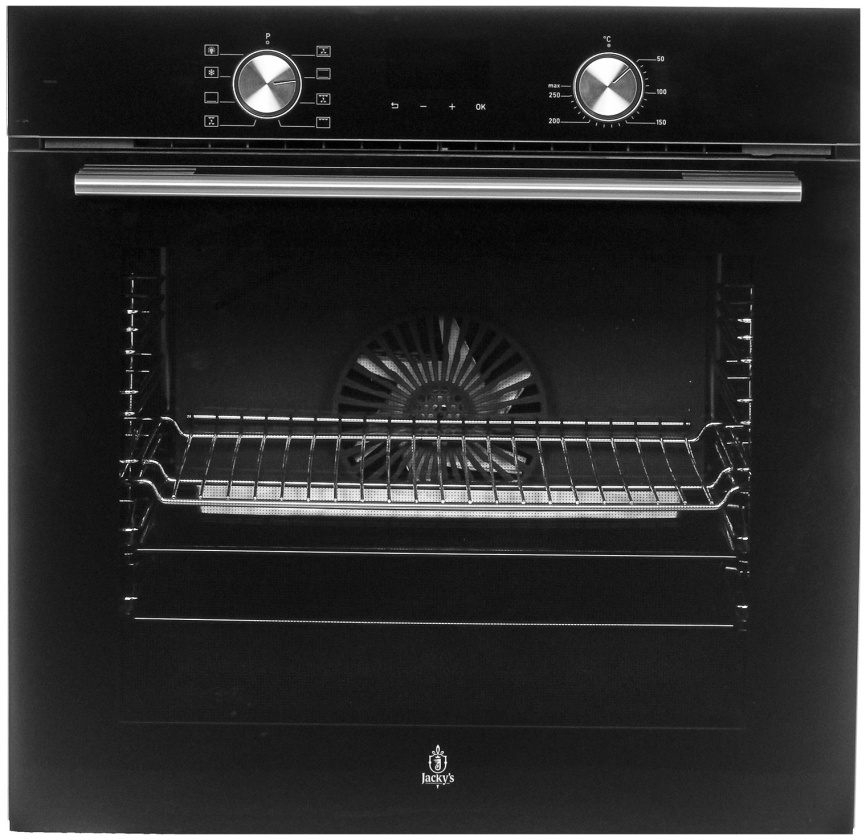 Электрический духовой шкаф Jacky's Электрический духовой шкаф Jackys JO EB7628 59 см, 75 л, гриль и конвекция, черный фото 1