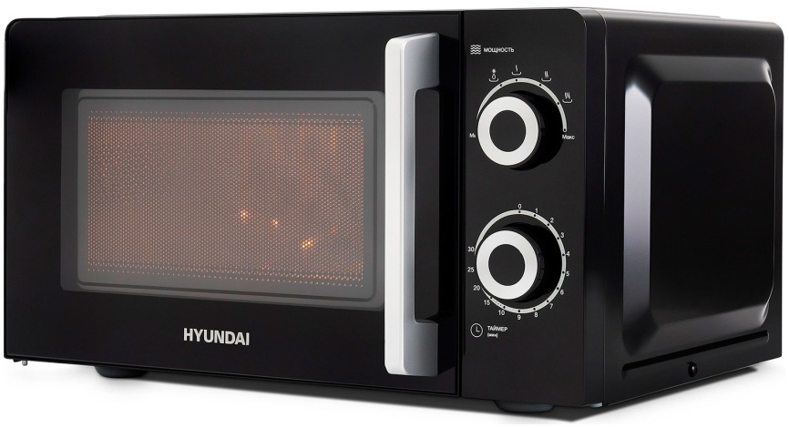 Микроволновая печь - СВЧ Hyundai HYM-M2054 (20л., 700Вт, черный/серебристый) фото 3