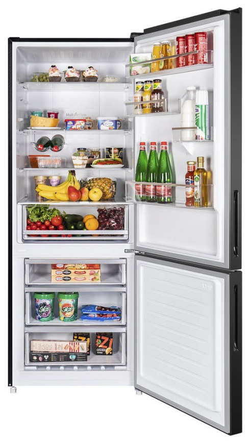 Двухкамерный холодильник Maunfeld MFF1857NFSB No frost, черно-серый фото 2
