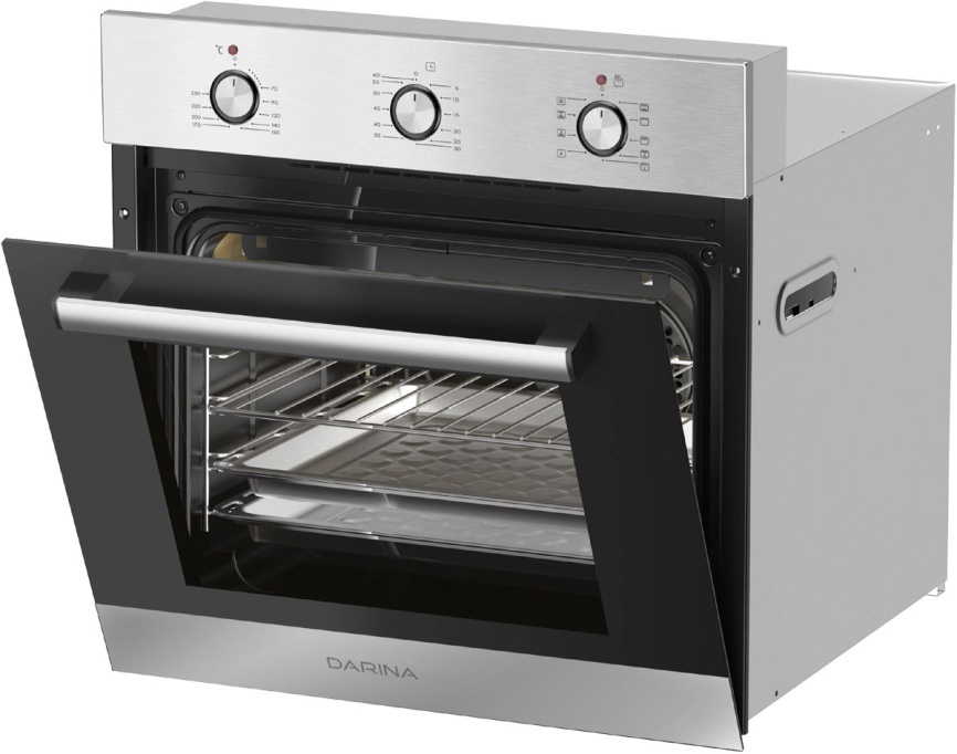 Электрический духовой шкаф Darina 1U5 BDE 112 707 X3 59 см, 65 л гриль конвекция, серебристый фото 4