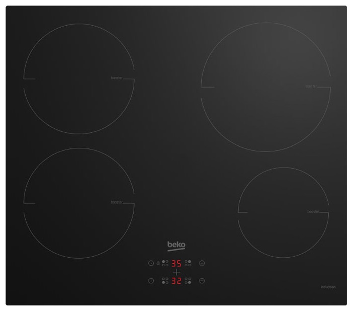 Электрическая варочная панель Beko HII64400MT 58 см, 4 конфорки стеклокерамика электроподжиг, черный фото 1