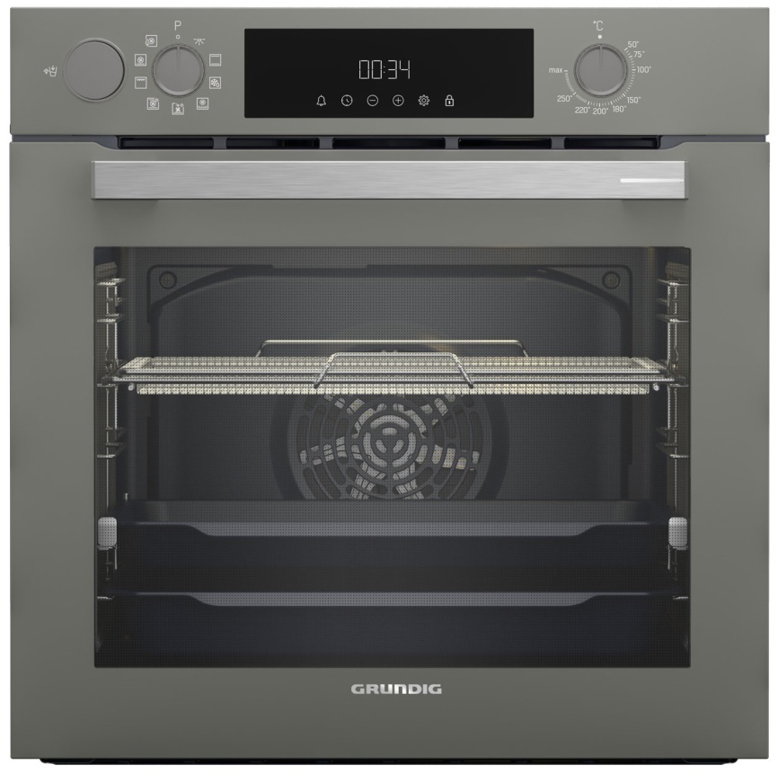 Электрический духовой шкаф Grundig GEBM12300GSA 59 см, 72 л гриль конвекция, серый фото 1