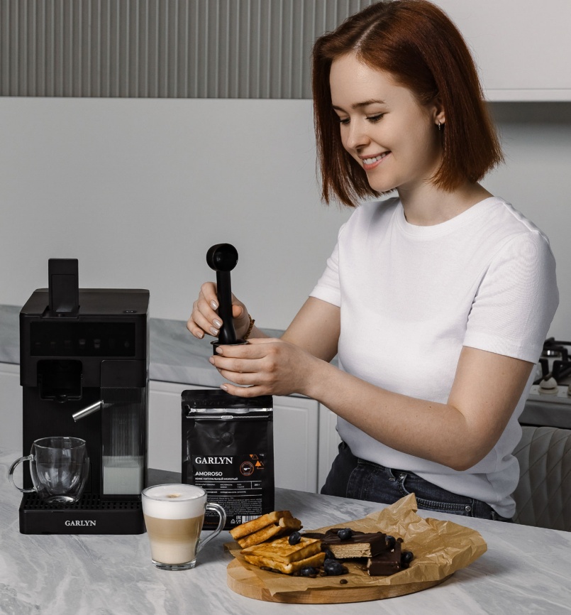 Кофеварка Garlyn Barista Compact, 1350 Вт, давление 20 бар, черный фото 23