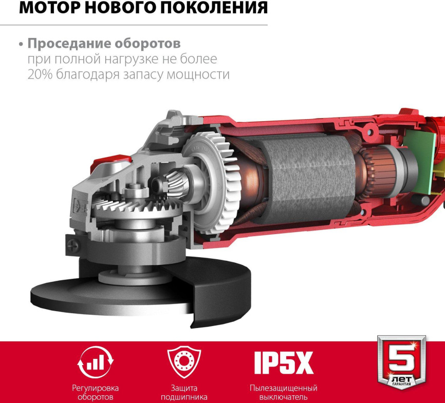 Углошлифовальная машина ЗУБР УШМ-125-1205 Э фото 9