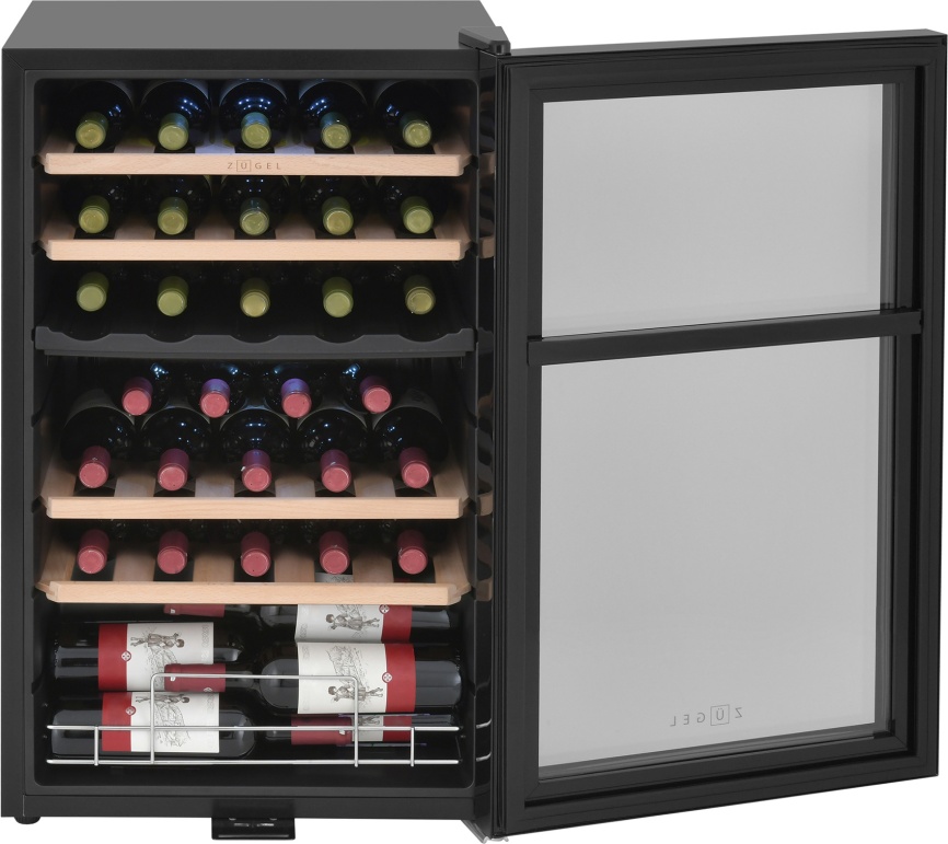 Винный шкаф Zugel ZCWF331DB черный фото 7