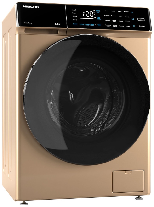 Стиральная машина Hiberg i-DDQ9 - 812 G автомат 8 кг, золотой фото 2