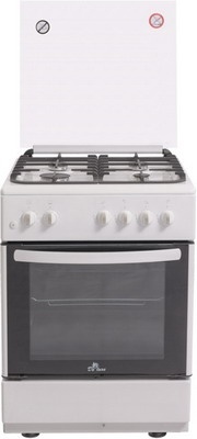Газовая плита De luxe 606040.24г 001 (кр) 60 см, 64 л, 4 конфорки, белый фото 1