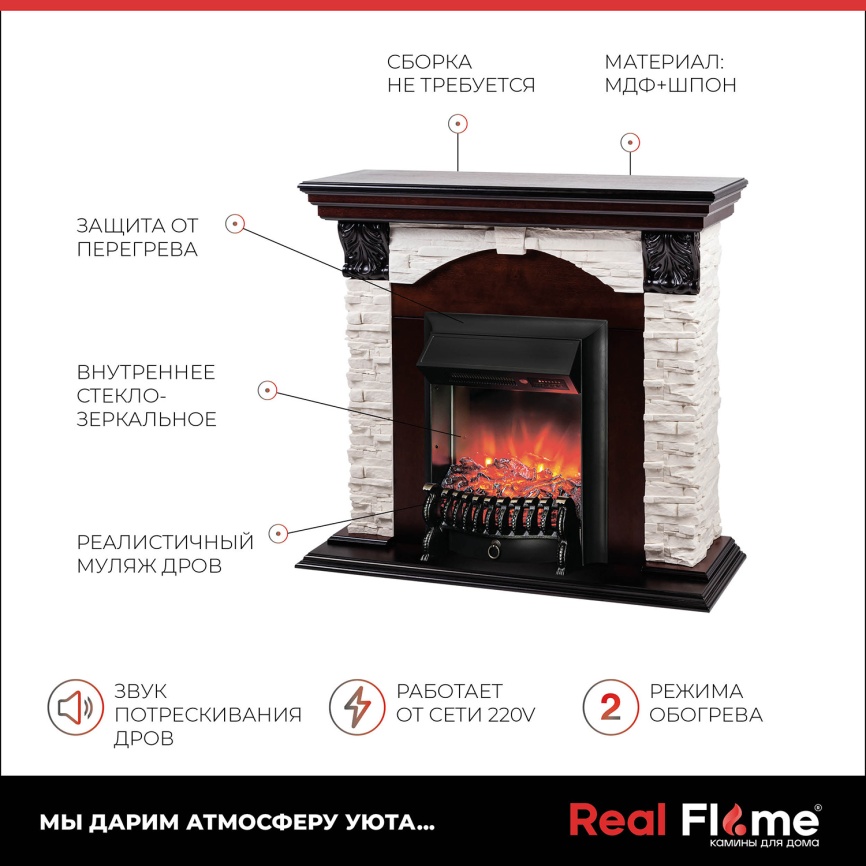 Каминокомплект Realflame DUBLIN LUX STD/EUG DN и Fobus BL фото 8