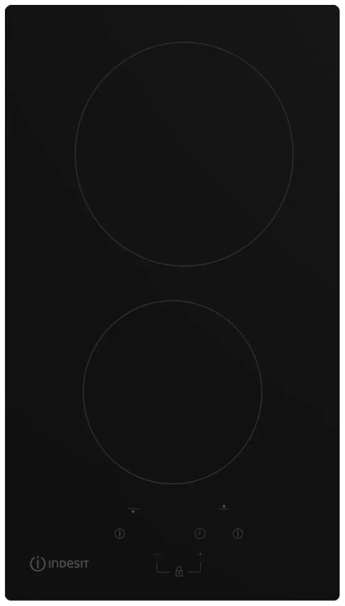 Электрическая варочная панель Indesit IRT 130 30 см, 2 конфорки стеклокерамика, черный фото 1
