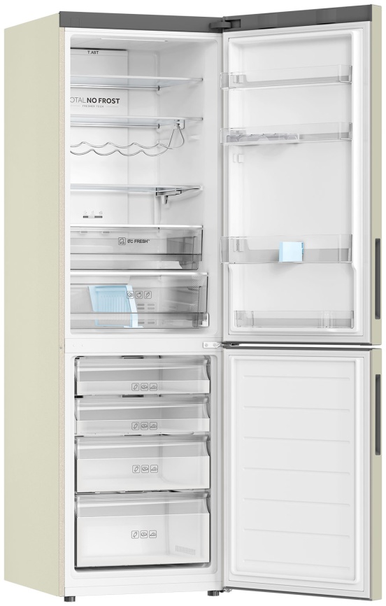 Двухкамерный холодильник Haier C2F636CCRGU1 No frost, бежевый фото 6