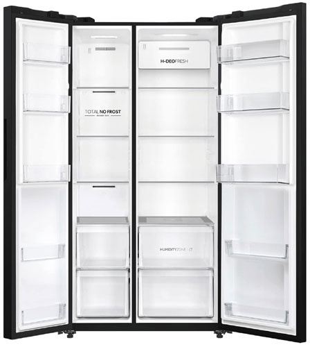 Холодильник Side-by-Side Haier HRF-600DB7RU No frost, черный фото 2