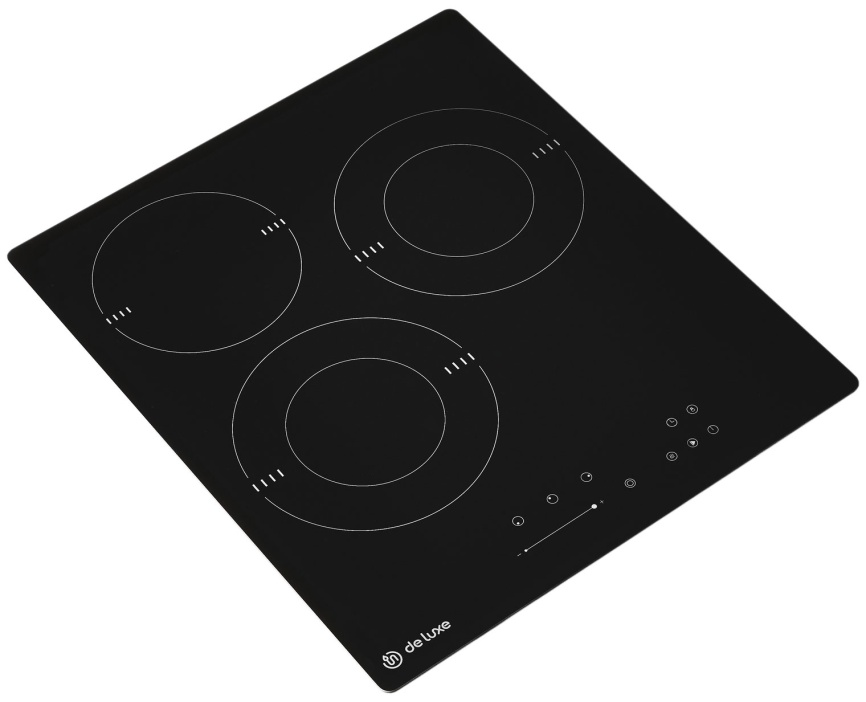 Электрическая варочная панель De luxe VC5E348D-S07 (EVS4503.00) 45 см, 3 конфорки стеклокерамика, черный фото 2