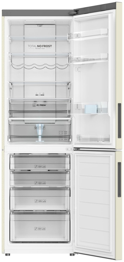 Двухкамерный холодильник Haier C2F636CCRGU1 No frost, бежевый фото 2