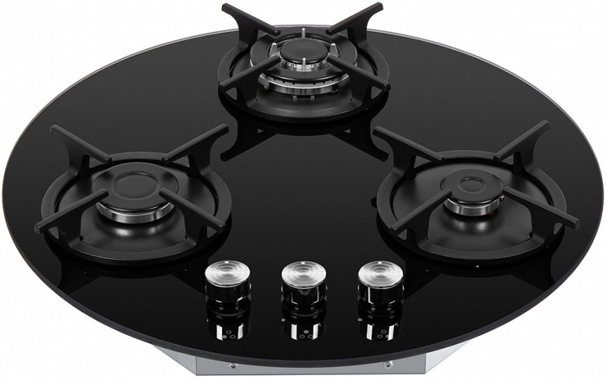 Газовая варочная панель Maunfeld EGHG.43.23CBG 52 см, 3 конфорки электроподжиг газконтроль, черный фото 4