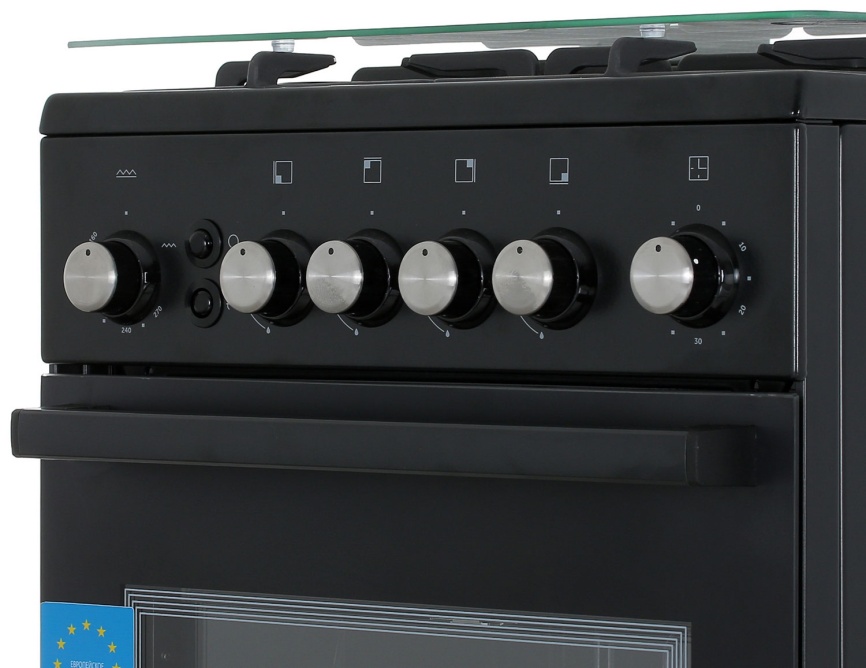 Газовая плита De luxe 5040.40г(кр) ЧР-015 50 см, 43 л, 4 конфорки, черный фото 7