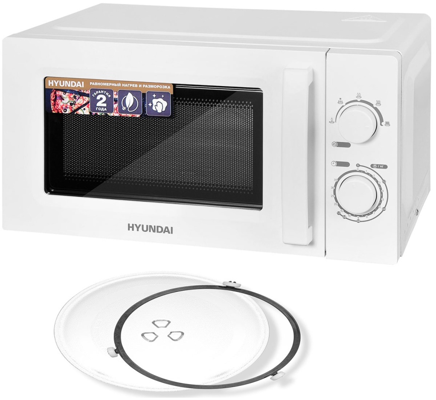 Микроволновая печь - СВЧ Hyundai HYM-M2005 20 л, 700 Вт, белый фото 3