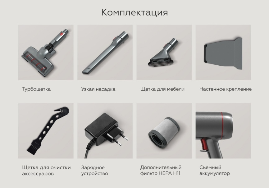 Пылесос вертикальный BQ VCA0202H Серый фото 11