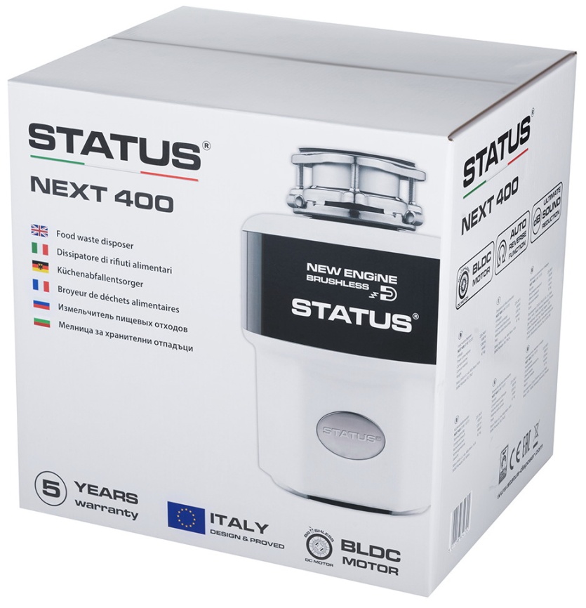 Измельчитель пищевых отходов Status NEXT 400 Белый, черный металлик (09811001) фото 5