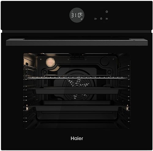 Электрический духовой шкаф Haier HOX-T08AMTB 59 см, 76 л, гриль и конвекция, черный фото 1