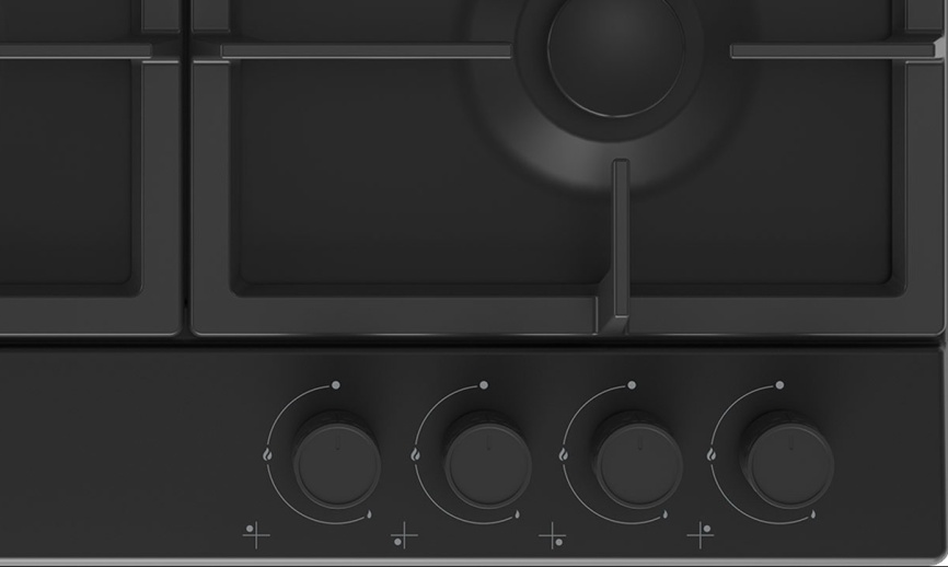 Газовая варочная панель Indesit THPM 642 WS/BL/I 58 см, 4 конфорки электроподжиг газконтроль, черный фото 4