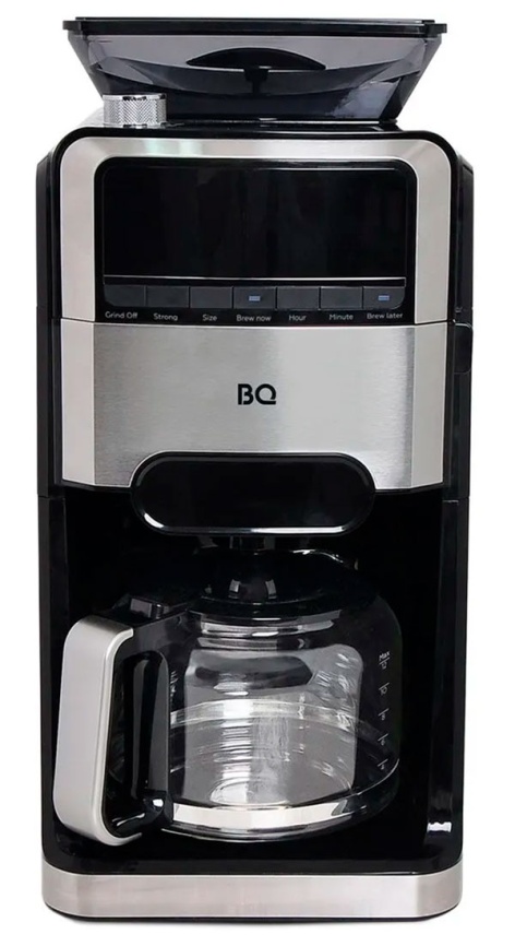 Кофеварка капельная BQ CM3002, со встроенной кофемолкой, черный/стальной фото 3