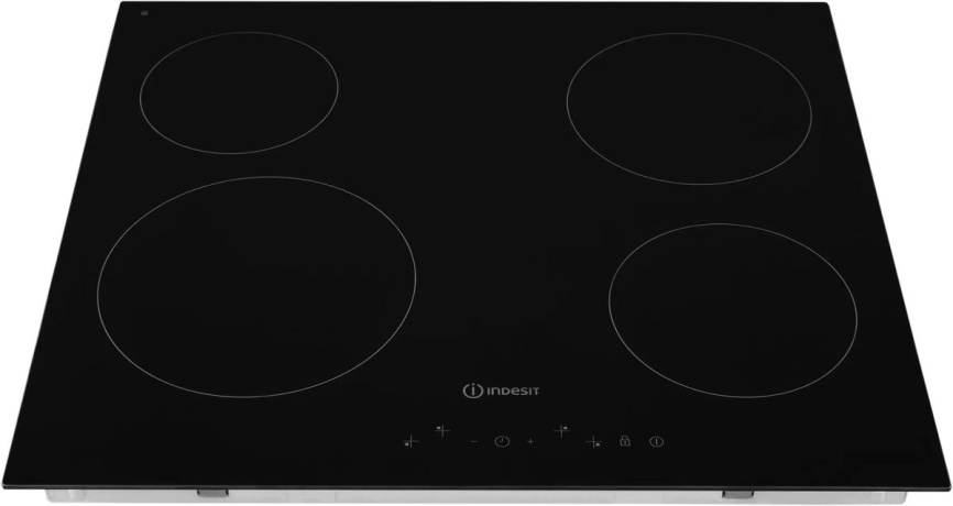 Электрическая варочная панель Indesit IRT 160 B 58 см, 4 конфорки стеклокерамика, черный фото 2